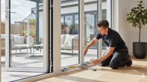 three panel sliding patio door